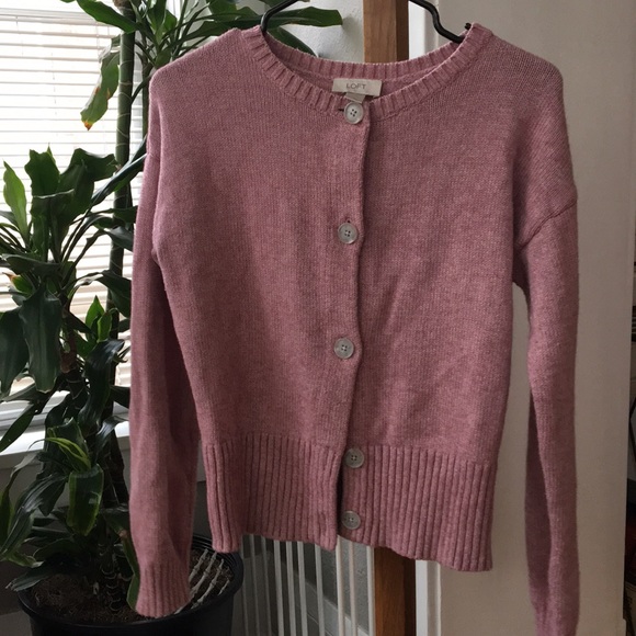 LOFT Sweaters - Ann Taylor LOFT Rose Cardigan Size Small
